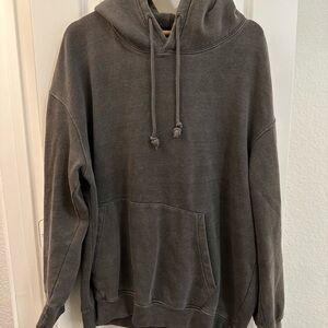 Men's Washed Dark Gray Pullover Hoodie
